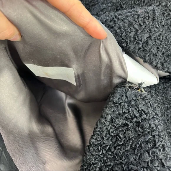 Vintage 50s 60s bespoke black wool boucle astrakhan style wrap pencil midi skirt - Picture 12 of 13